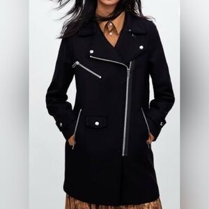 Zara Longline Biker Moto Jacket. New without tags